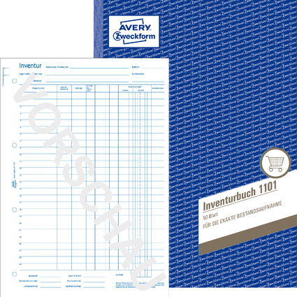 AVERY Zweckform Formularbuch "Inventurbuch", A4, 50 Blatt