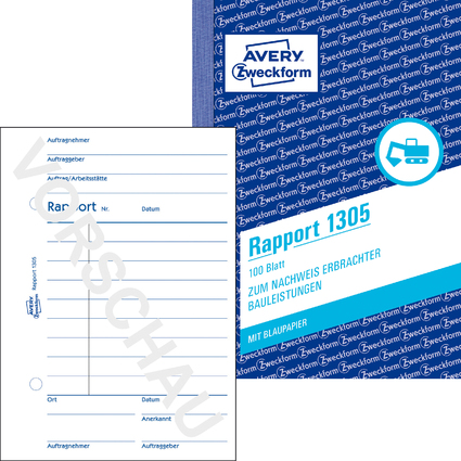 AVERY Zweckform Formularbuch "Rapport", A6, 100 Blatt