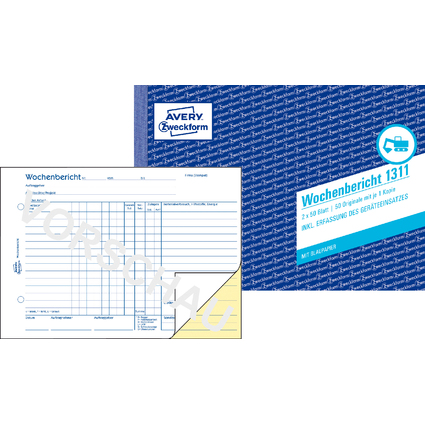 AVERY Zweckform Formularbuch "Wochenbericht", A5 quer