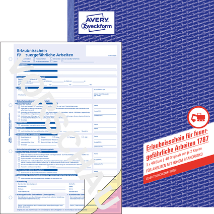 AVERY Zweckform Erlaubnisschein f. feuergefhrliche Arbeiten