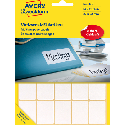 AVERY Zweckform Vielzweck-Etiketten, 32 x 23 mm, wei, FP
