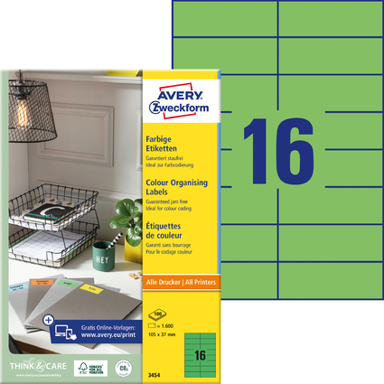 AVERY Zweckform Universal-Etiketten, 105 x 37 mm, grn