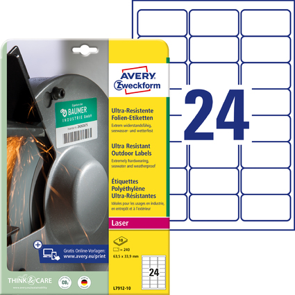 AVERY Zweckform Ultra-Resist. Folien-Etiketten, 63,5x33,9 mm