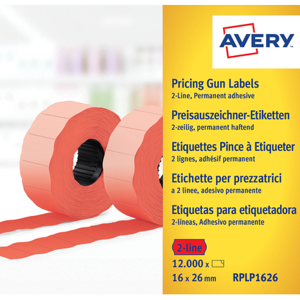 AVERY Zweckform Preisauszeichner-Etiketten, 26 x 16 mm, rot