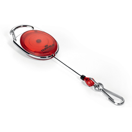 DURABLE Ausweishalter mit Jojo, oval, rot/transparent