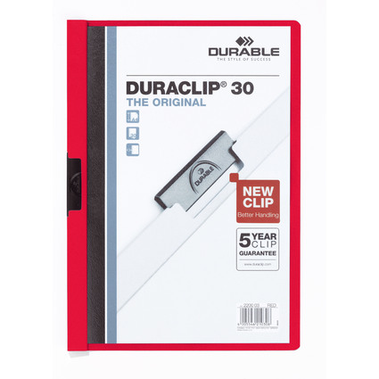 DURABLE Klemmhefter DURACLIP ORIGINAL 30, DIN A4, rot