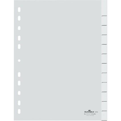 DURABLE Kunststoff-Register, A4, PP, 12-teilig, wei