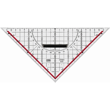 M+R Geometriedreieck, Acrylglas, Hypotenuse: 230mm, glasklar