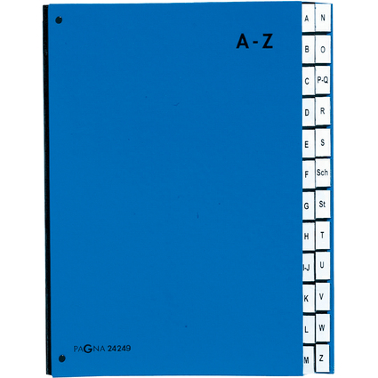 PAGNA Pultordner Color, DIN A4, A - Z, 24 Fcher, blau