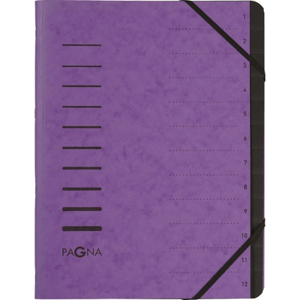 PAGNA Ordnungsmappe "Sorting File", 12 Fcher, violett