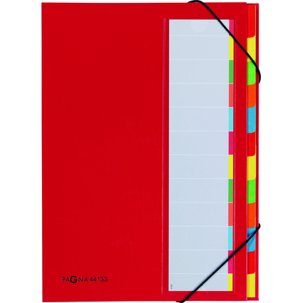 PAGNA Ordnungsmappe DESKORGANIZER Color, 12 Fcher, rot