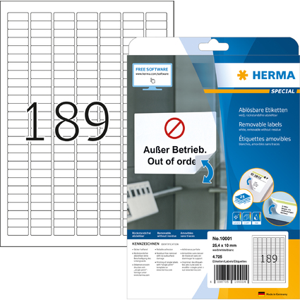 HERMA Universal-Etiketten SPECIAL, 25,4 x 10 mm, wei