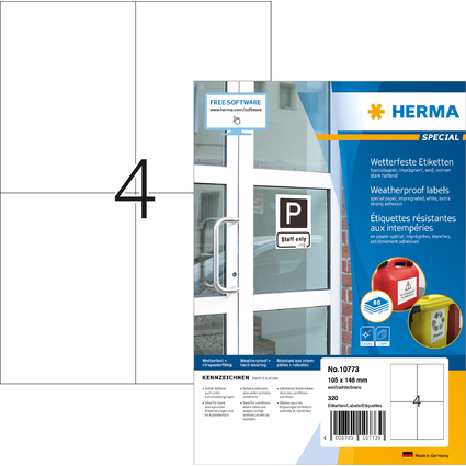 HERMA Wetterfeste Etiketten aus Spezialpapier, 105 x 148 mm