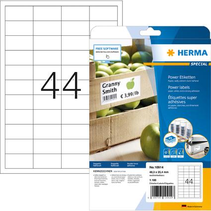 HERMA Power Etiketten SPECIAL, 48,3 x 25,4 mm, wei