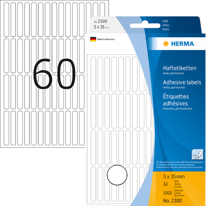 HERMA Vielzweck-Etiketten, 5 x 35 mm, wei, Gropackung