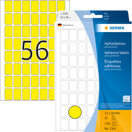 HERMA Vielzweck-Etiketten, 12 x 18 mm, gelb, Gropackung