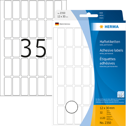 HERMA Vielzweck-Etiketten, 12 x 30 mm, wei, Gropackung