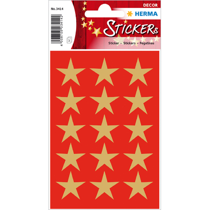 HERMA Weihnachts-Sticker DECOR "Sterne", 22 mm, gold