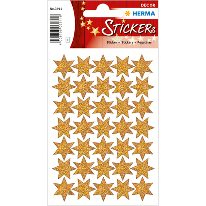 HERMA Weihnachts-Sticker DECOR "Sterne", gold, beglimmert