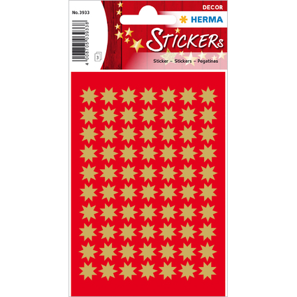 HERMA Weihnachts-Sticker DECOR "Sterne", 10 mm, gold