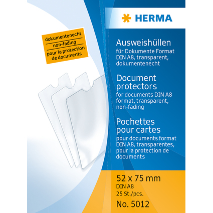 HERMA Ausweishlle, PP, 1-fach, 0,14 mm, Format: 52 x 75 mm