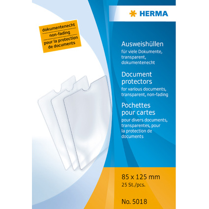 HERMA Ausweishlle, PP, 1-fach, 0,14 mm, Format: 85 x 125 mm