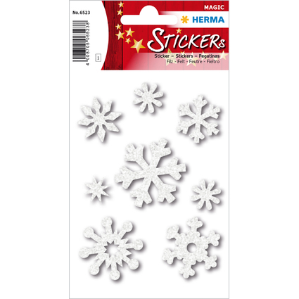 HERMA Weihnachts-Sticker MAGIC Filz "Eiskristalle", wei