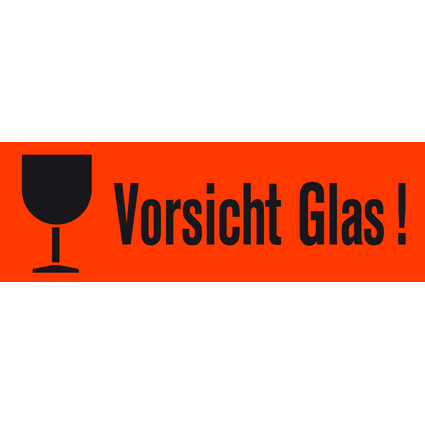 HERMA Hinweisetiketten "Vorsicht Glas", 39 x 118 mm
