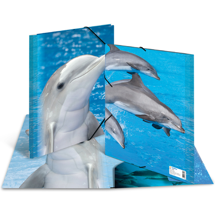 HERMA Eckspannermappe "Delfine", aus PP, DIN A4