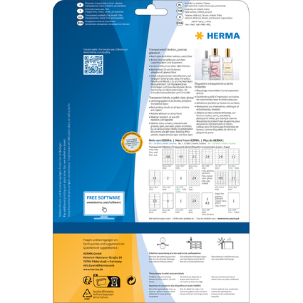 HERMA Folien-Etiketten SPECIAL, 99,1 x 139 mm, transparent