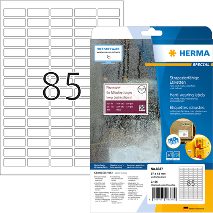 HERMA Folien-Etiketten SPECIAL, 37 x 13 mm, wei