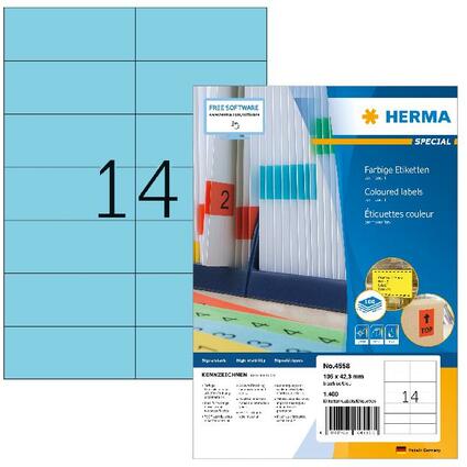 HERMA Universal-Etiketten SPECIAL, 105 x 42,3 mm, blau