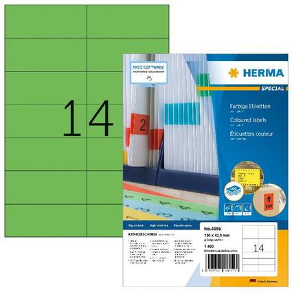 HERMA Universal-Etiketten SPECIAL, 105 x 42,3 mm, grn