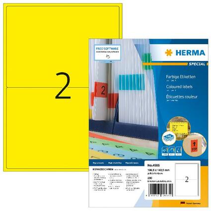 HERMA Universal-Etiketten SPECIAL, 199,6 x 143,5 mm, gelb