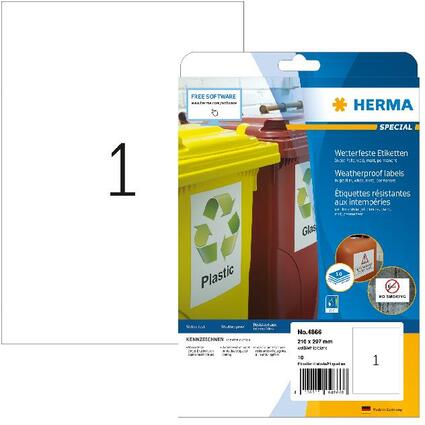 HERMA Inkjet Folien-Etiketten, 210 x 297 mm, wetterfest