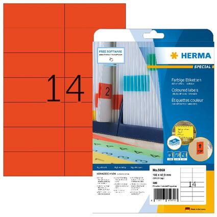 HERMA Universal-Etiketten SPECIAL, 105 x 42,3 mm, rot