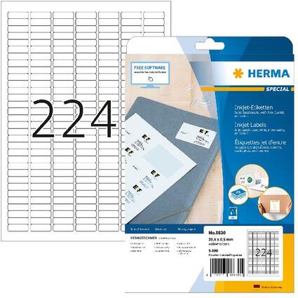 HERMA Inkjet-Etiketten SPECIAL, 25,4 x 8,5 mm, wei