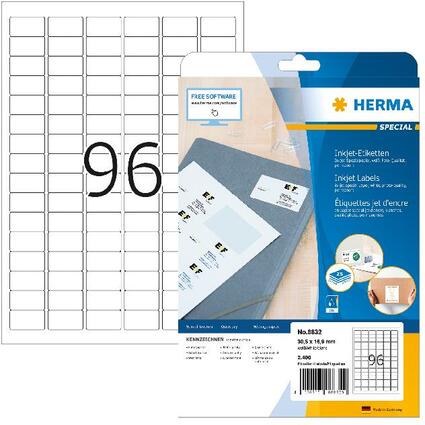 HERMA Inkjet-Etiketten SPECIAL, 30,5 x 16,9 mm, wei