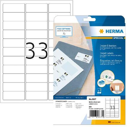 HERMA Inkjet-Etiketten SPECIAL, 63,5 x 25,4 mm, wei