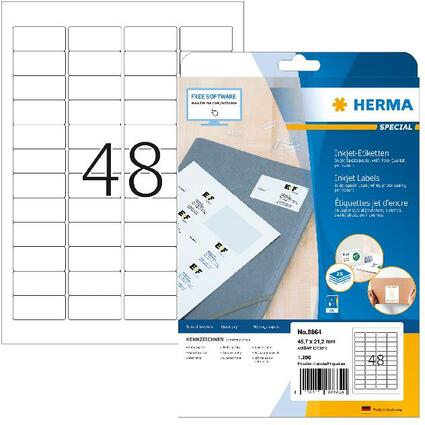 HERMA Inkjet-Etiketten SPECIAL, 45,7 x 21,2 mm, wei