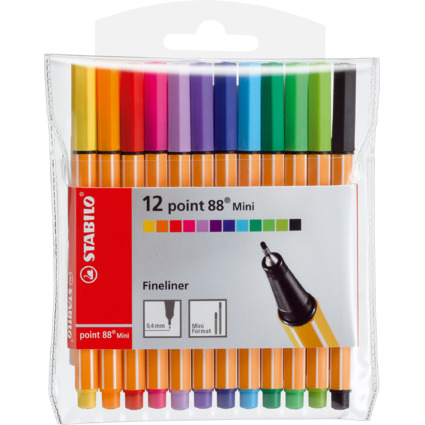 STABILO Fineliner point 88 Mini, 12er Kunststoff-Etui