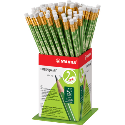 STABILO Bleistift GREENgraph, Hrtegrad: HB, 60er Display