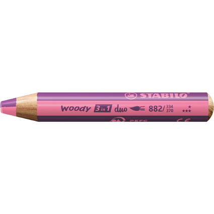 STABILO Multitalentstift woody 3 in 1 duo, pink/erika