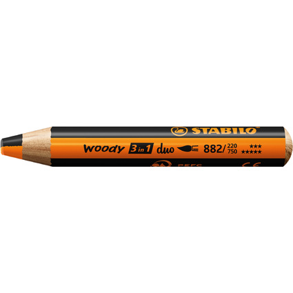 STABILO Multitalentstift woody 3 in 1 duo, orange/schwarz