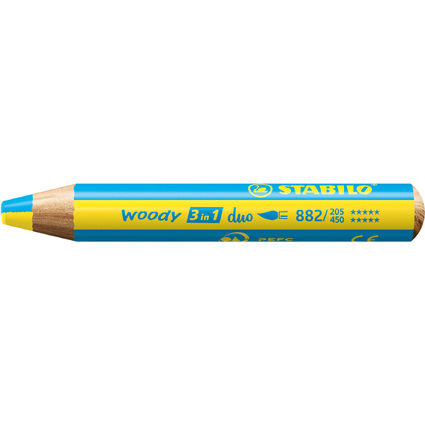 STABILO Multitalentstift woody 3 in 1 duo, gelb/cyanblau