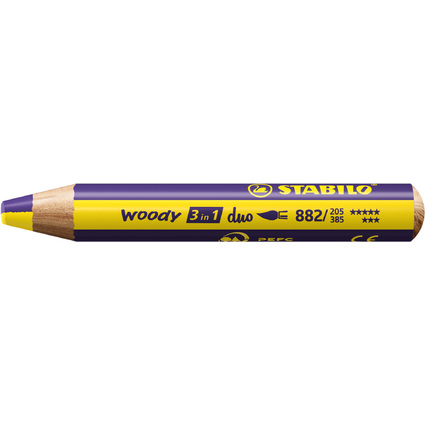 STABILO Multitalentstift woody 3 in 1 duo, gelb/violett