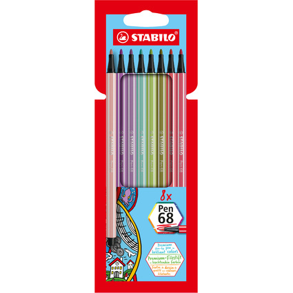 STABILO Fasermaler Pen 68, 8er Kartonetui