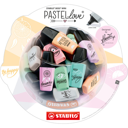 STABILO Textmarker BOSS MINI Pastellove 2.0, 50er Display