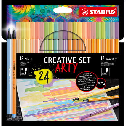 STABILO point 88 / Pen 68 Kreativ-Set ARTY, 24er Kartonetui