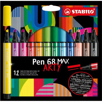 STABILO Fasermaler Pen 68 MAX, 12er Etui ARTY